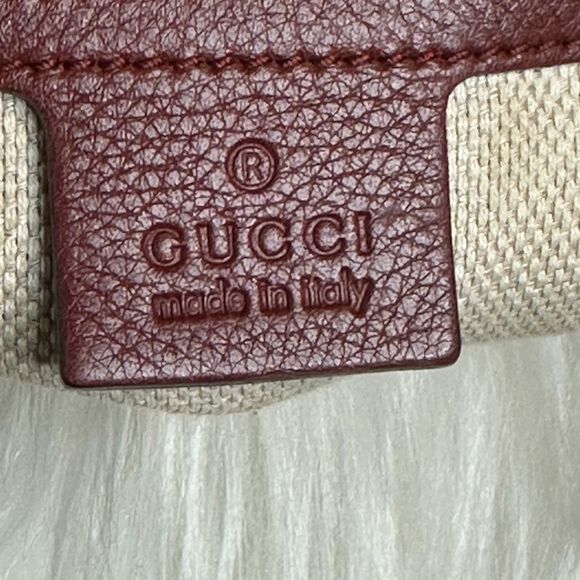 💯 Authentic Gucci Beige/Red GG Canvas and Leather Medium Supreme Tote🍀 - Picture 6 of 15